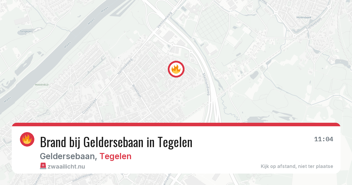 Brand bij Geldersebaan in Tegelen — 25 jul 2026