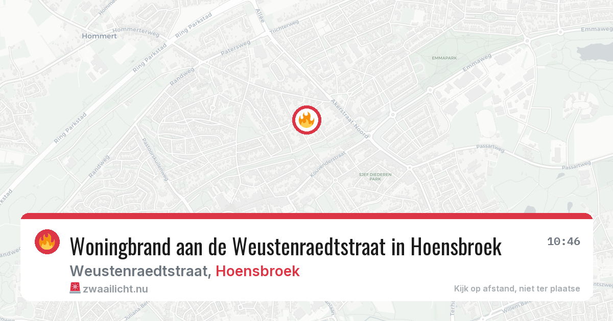 Woningbrand aan de Weustenraedtstraat in Hoensbroek — 22 mei 2026