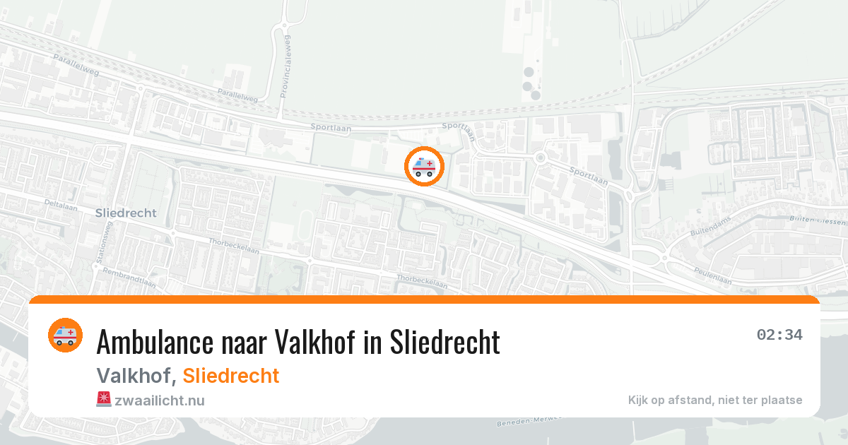 Ambulance naar Valkhof in Sliedrecht — 3 jun 2026