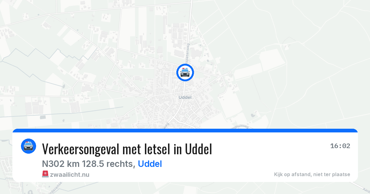 Verkeersongeval met letsel in Uddel — 6 apr 2026