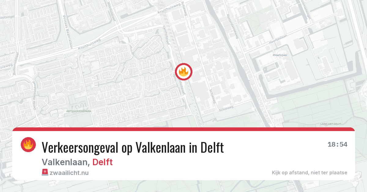 Verkeersongeval op Valkenlaan in Delft — 11 apr 2026