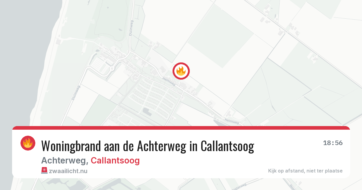 Woningbrand aan de Achterweg in Callantsoog — 18 jan 2026