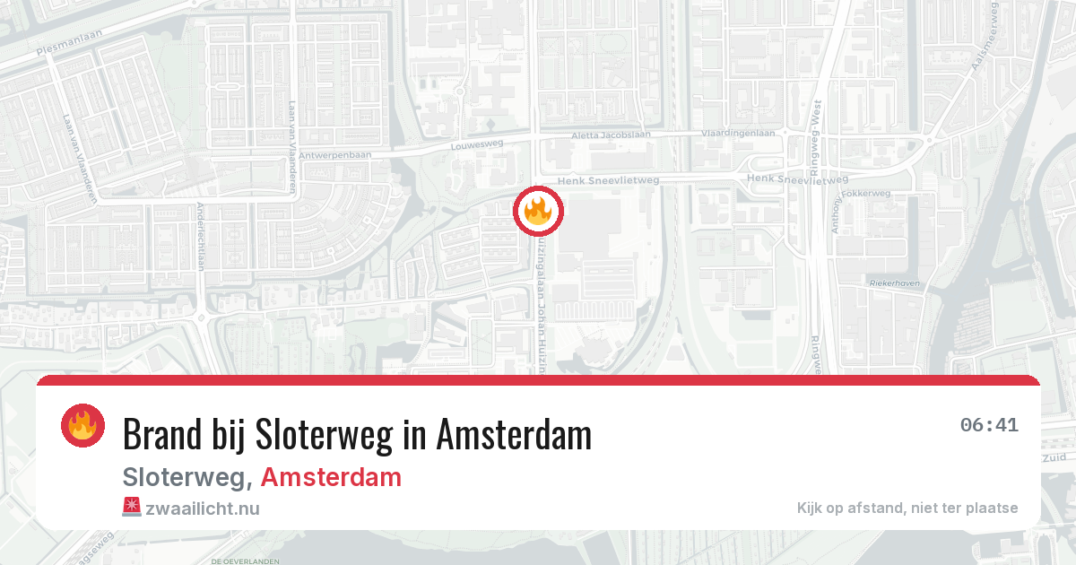Brand bij Sloterweg in Amsterdam — 22 apr 2026