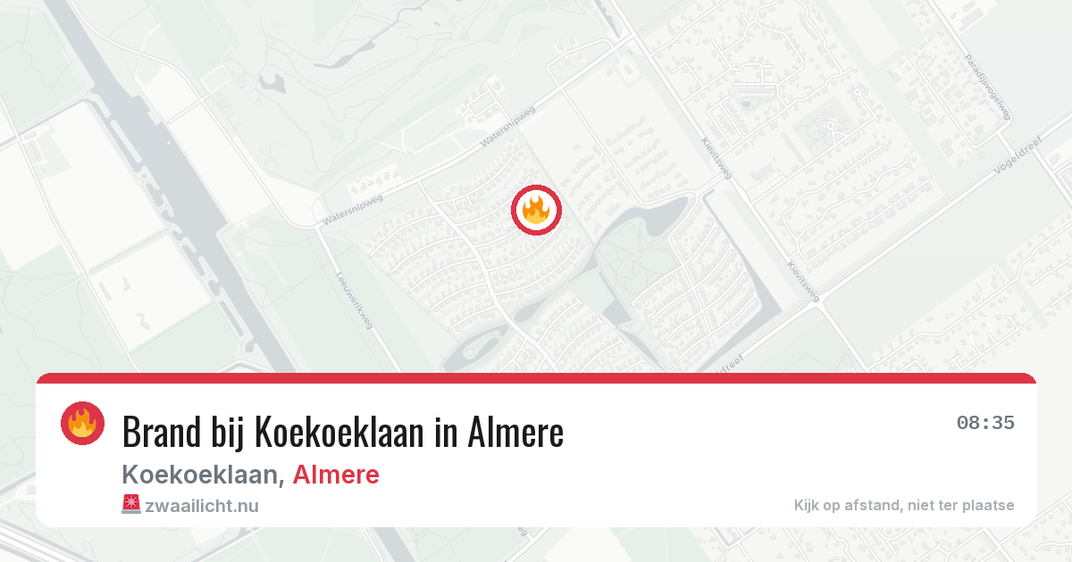 Brand bij Koekoeklaan in Almere — 20 mrt 2026