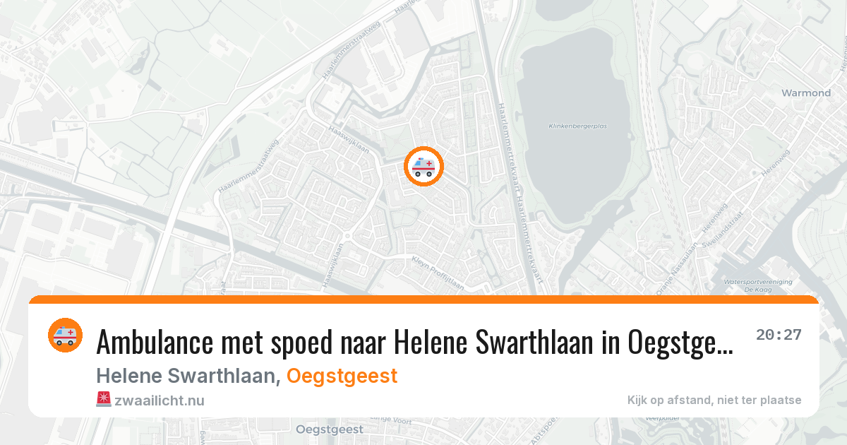 Ambulance met spoed naar Helene Swarthlaan in Oegstgeest — 17 jul 2026
