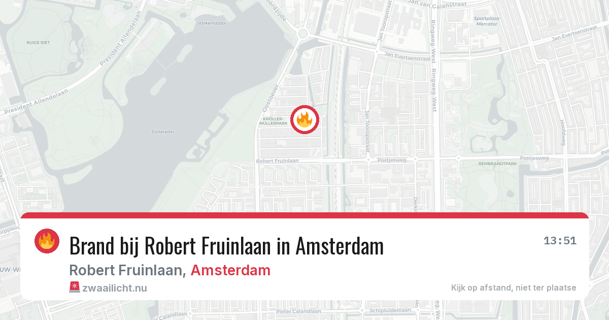 Brand bij Robert Fruinlaan in Amsterdam — 8 jun 2026