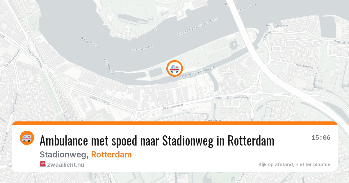 Ambulance met spoed naar Stadionweg in Rotterdam — 25 mei 2026