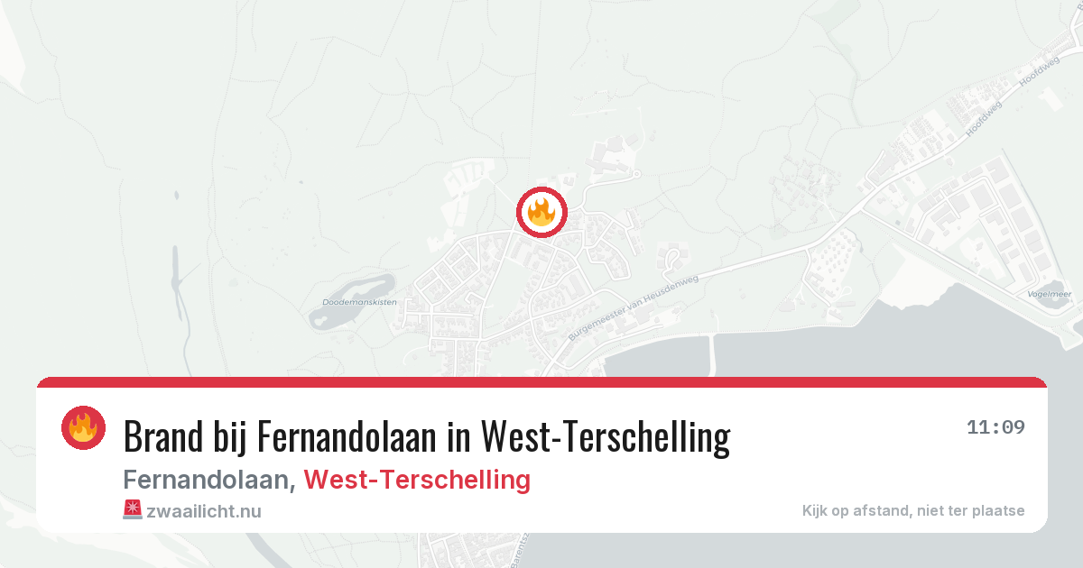 Brand bij Fernandolaan in West-Terschelling — 20 mrt 2026
