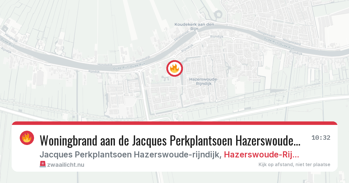 Woningbrand aan de Jacques Perkplantsoen Hazerswoude-rijndijk in Hazerswoude-Rijndijk — 18 feb 2026