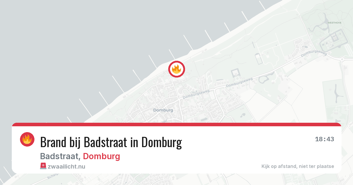 Brand bij Badstraat in Domburg — 30 mei 2026