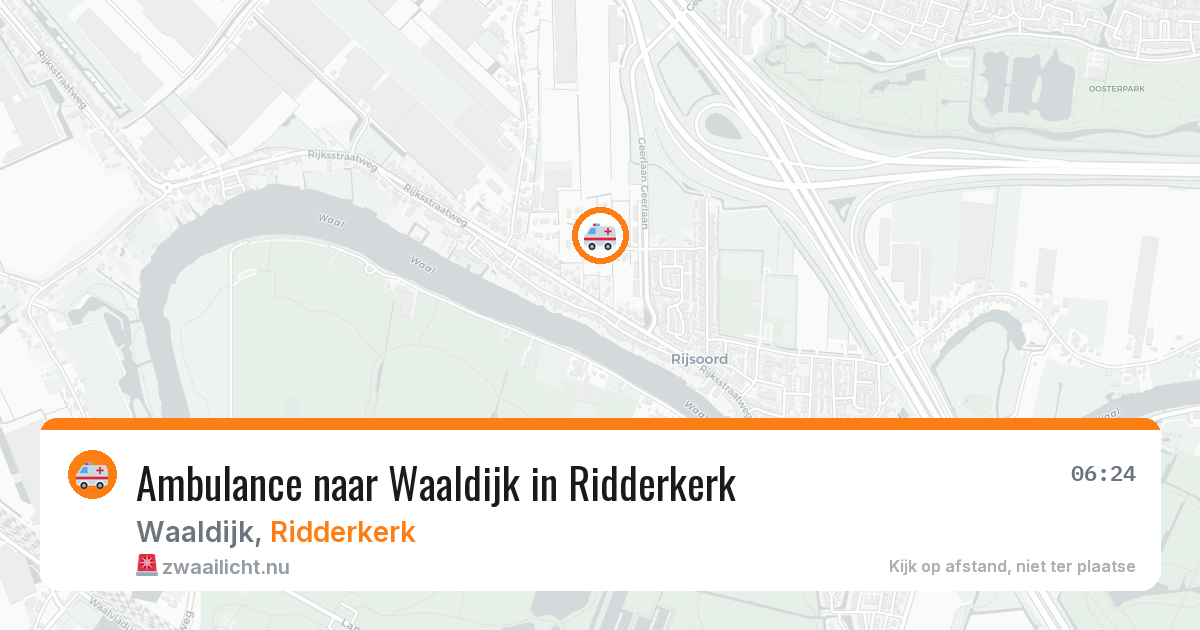 Ambulance naar Waaldijk in Ridderkerk — 26 mrt 2026