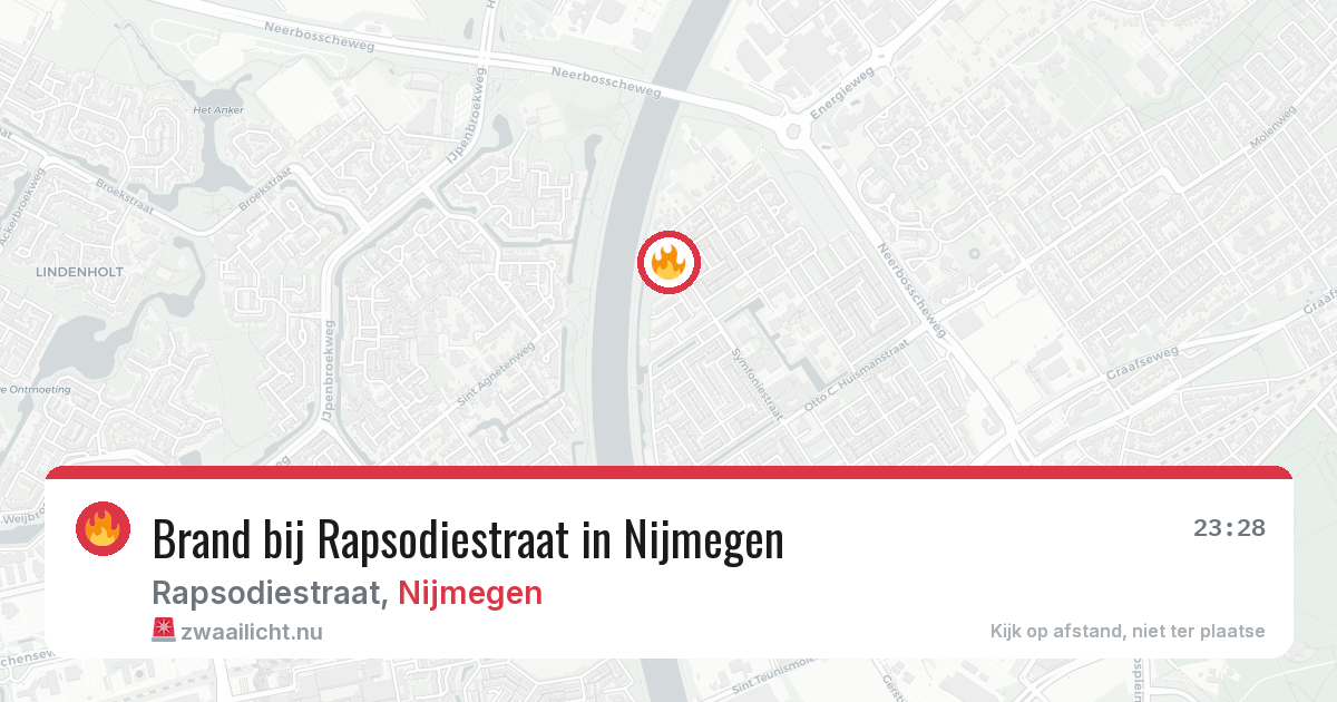 Brand bij Rapsodiestraat in Nijmegen — 15 mei 2026