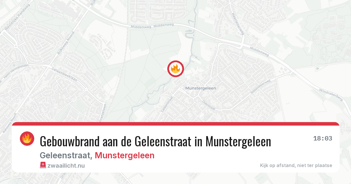 Gebouwbrand aan de Geleenstraat in Munstergeleen — 23 feb 2026