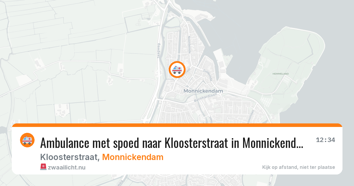Ambulance met spoed naar Kloosterstraat in Monnickendam — 14 jul 2026