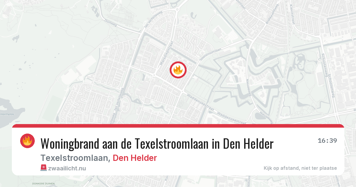Woningbrand aan de Texelstroomlaan in Den Helder — 15 jul 2026