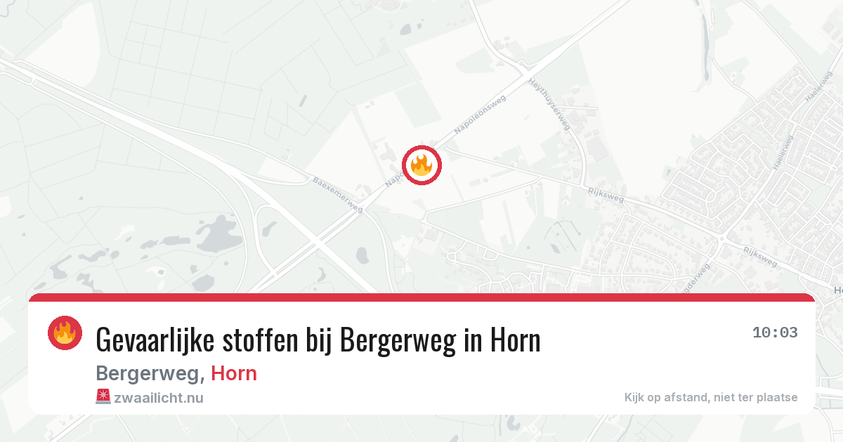 Gevaarlijke stoffen bij Bergerweg in Horn — 16 jul 2026