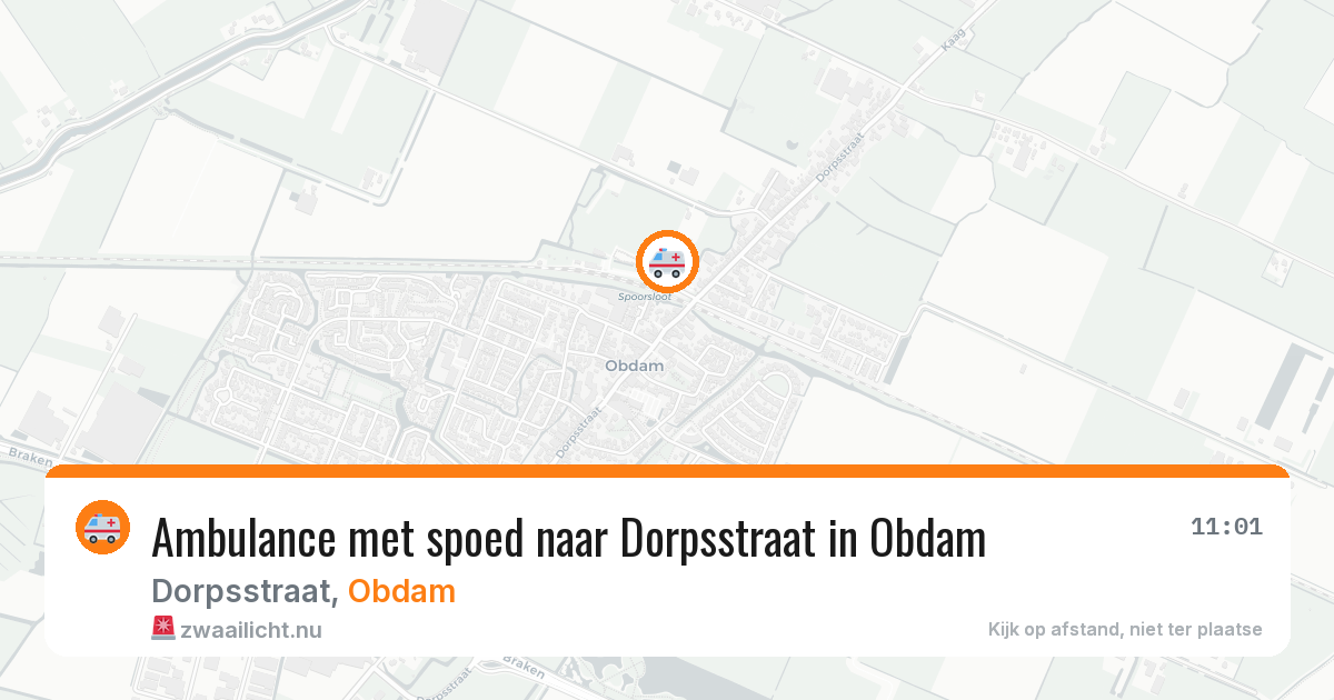 Ambulance met spoed naar Dorpsstraat in Obdam — 7 mei 2026