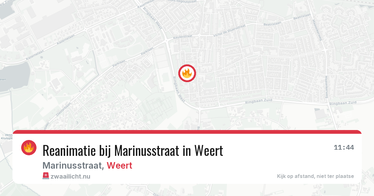 Reanimatie bij Marinusstraat in Weert — 2 mrt 2026