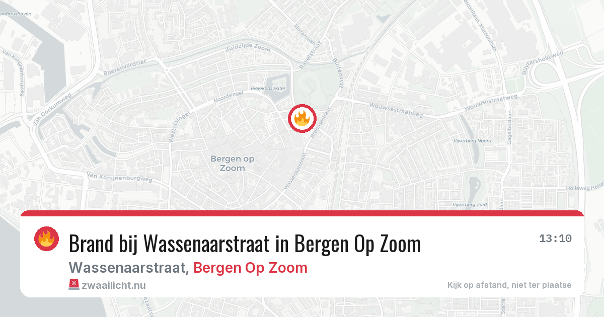 Brand bij Wassenaarstraat in Bergen Op Zoom — 18 jul 2026