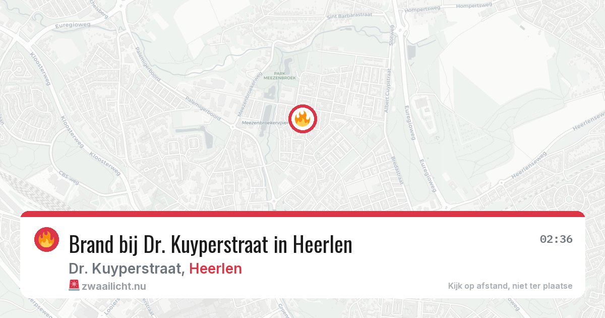 Brand bij Dr. Kuyperstraat in Heerlen — 14 jul 2026