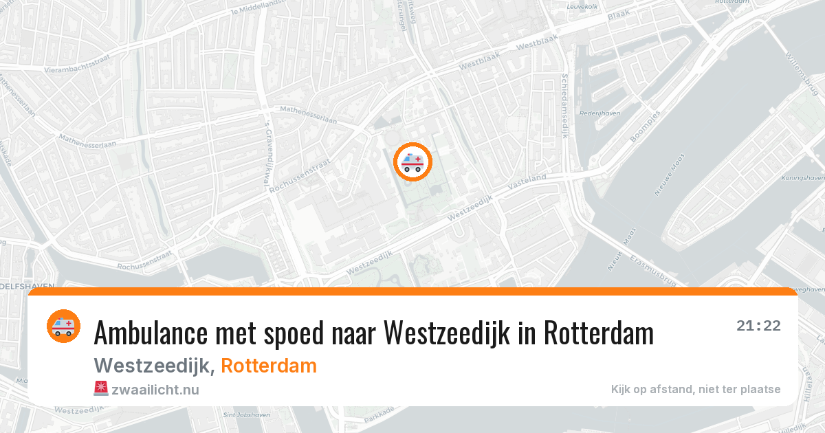 Ambulance met spoed naar Westzeedijk in Rotterdam — 17 jul 2026