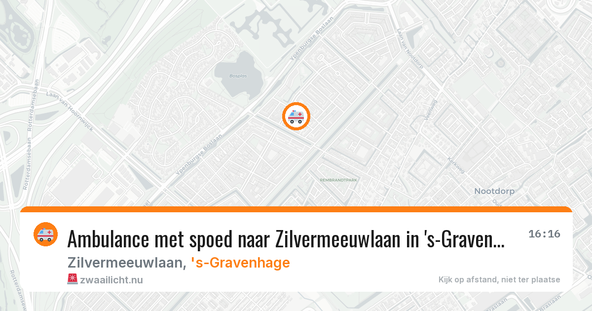Ambulance met spoed naar Zilvermeeuwlaan in 's-Gravenhage — 23 jul 2026