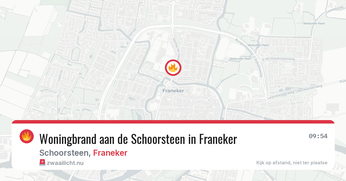 Woningbrand aan de Schoorsteen in Franeker — 20 apr 2026