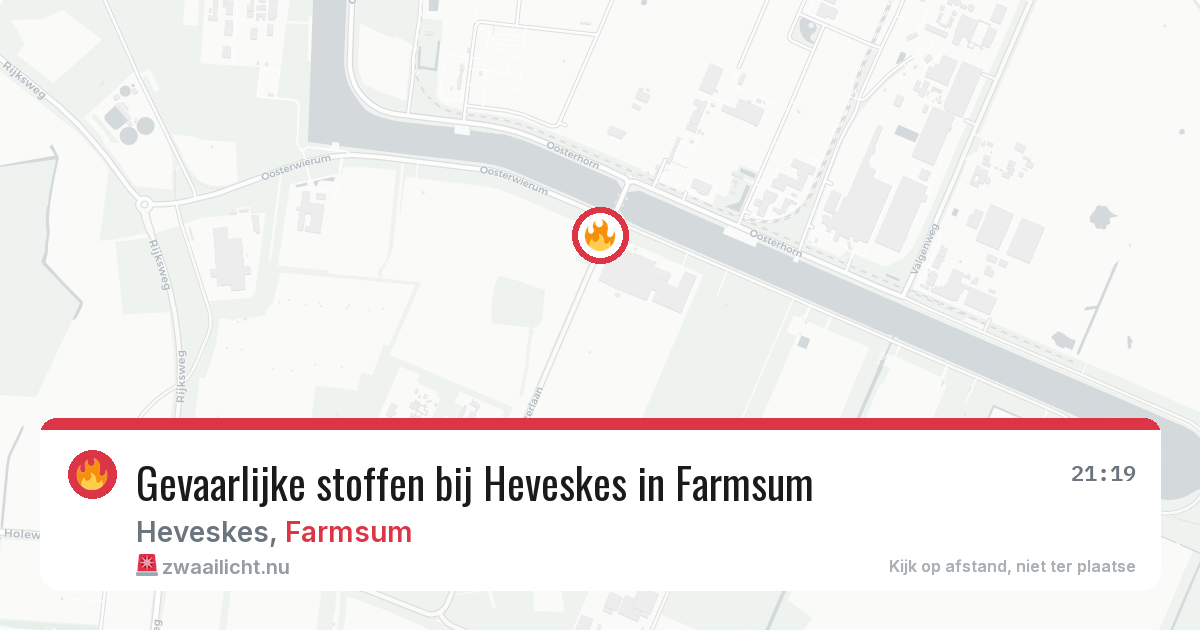 Gevaarlijke stoffen bij Heveskes in Farmsum — 12 mei 2026