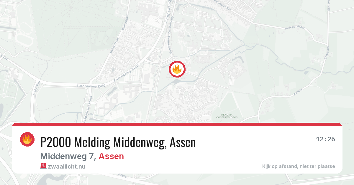 P2000 Melding Middenweg, Assen — 24 jul 2026