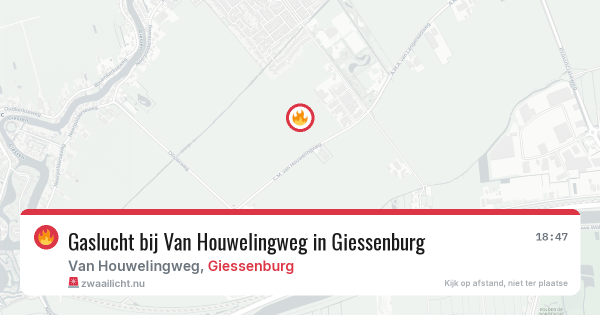 Gaslucht bij Van Houwelingweg in Giessenburg — 17 feb 2026