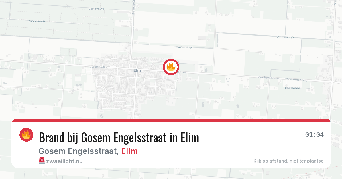 Brand bij Gosem Engelsstraat in Elim — 15 mei 2026