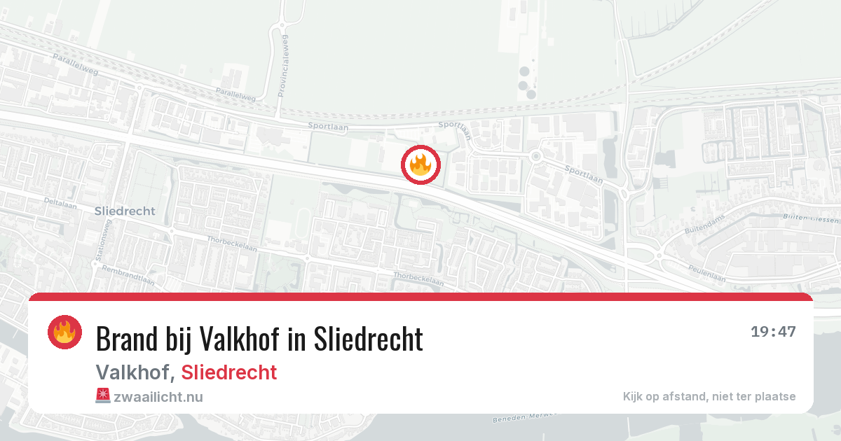 Brand bij Valkhof in Sliedrecht — 16 jul 2026