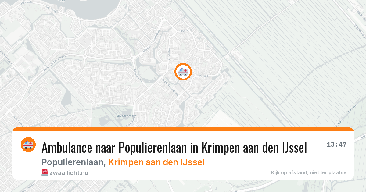 Ambulance naar Populierenlaan in Krimpen aan den IJssel — 17 jul 2026