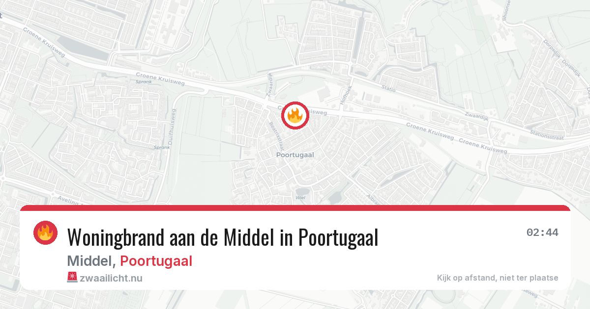 Woningbrand aan de Middel in Poortugaal — 6 mei 2026
