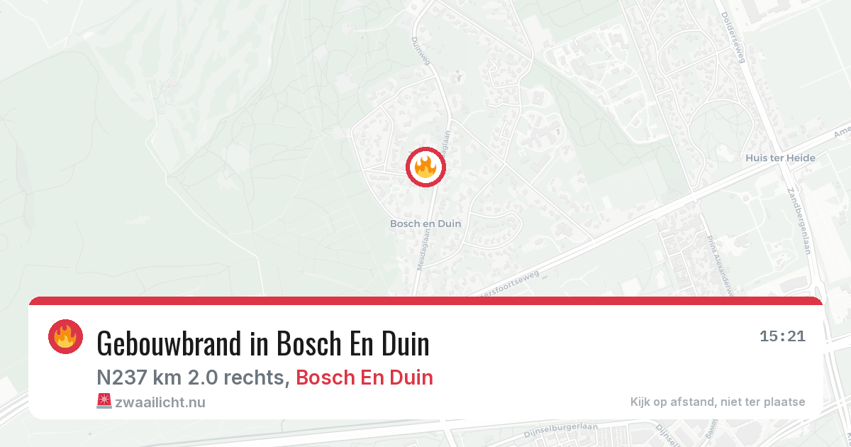 Gebouwbrand in Bosch En Duin — 20 mrt 2026