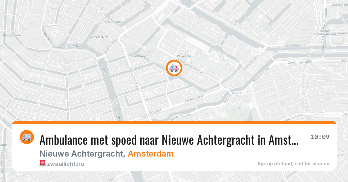 Ambulance met spoed naar Nieuwe Achtergracht in Amsterdam — 17 jul 2026