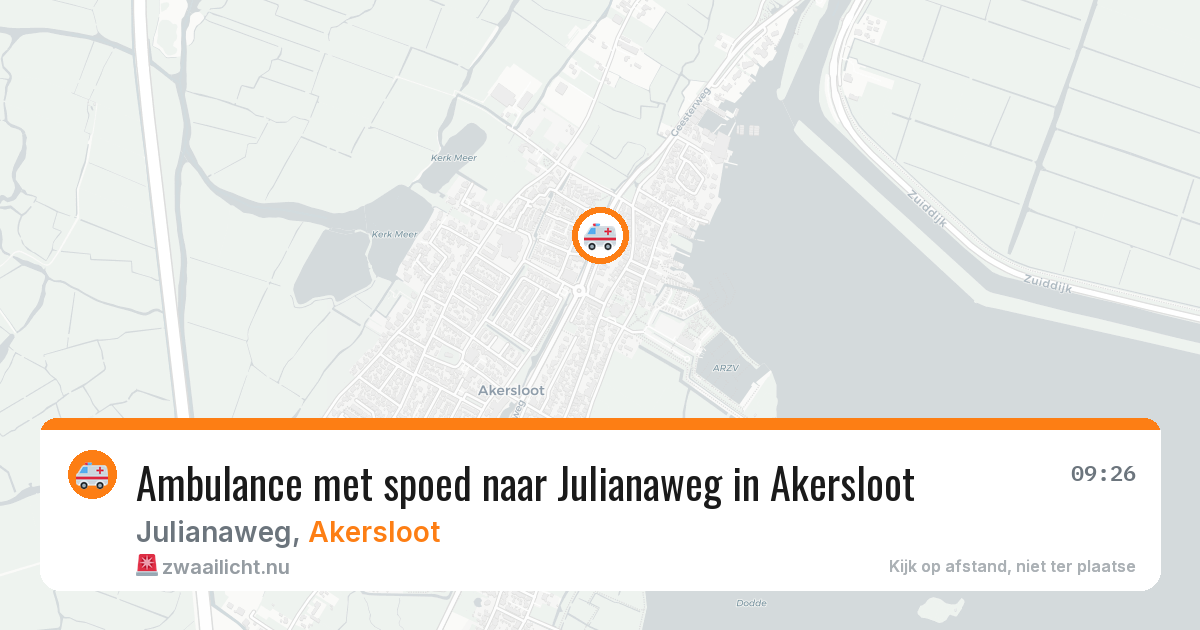 Ambulance met spoed naar Julianaweg in Akersloot — 12 mei 2026