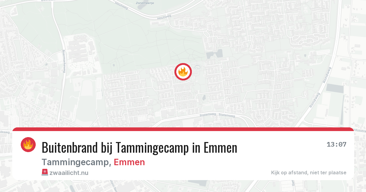 Buitenbrand bij Tammingecamp in Emmen — 30 mei 2026