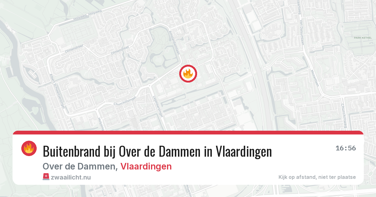 Buitenbrand bij Over de Dammen in Vlaardingen — 19 mrt 2026