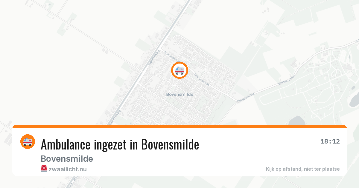 Ambulance ingezet in Bovensmilde — 19 jul 2026 | 🚨 Zwaailicht.nu