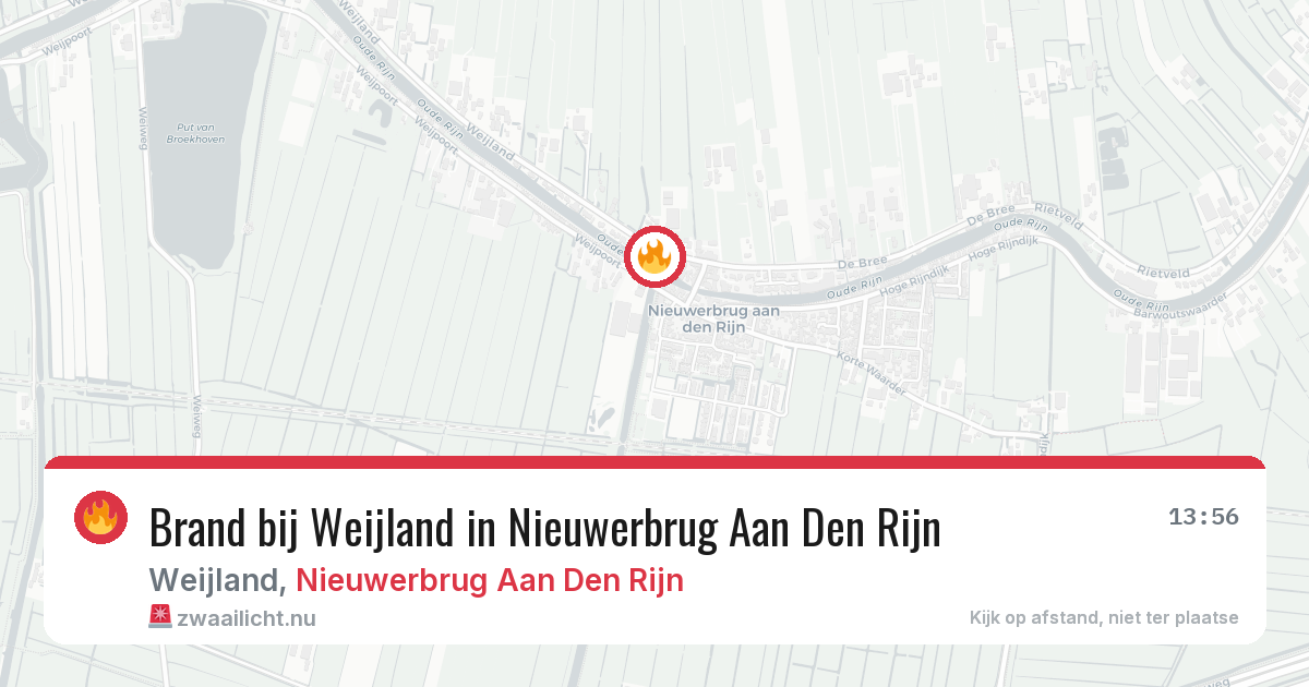 Brand bij Weijland in Nieuwerbrug Aan Den Rijn — 28 mei 2026