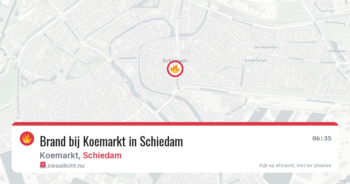 Brand bij Koemarkt in Schiedam — 24 jul 2026