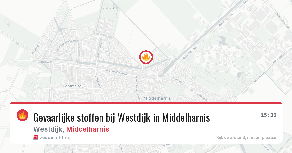 Gevaarlijke stoffen bij Westdijk in Middelharnis — 26 mei 2026