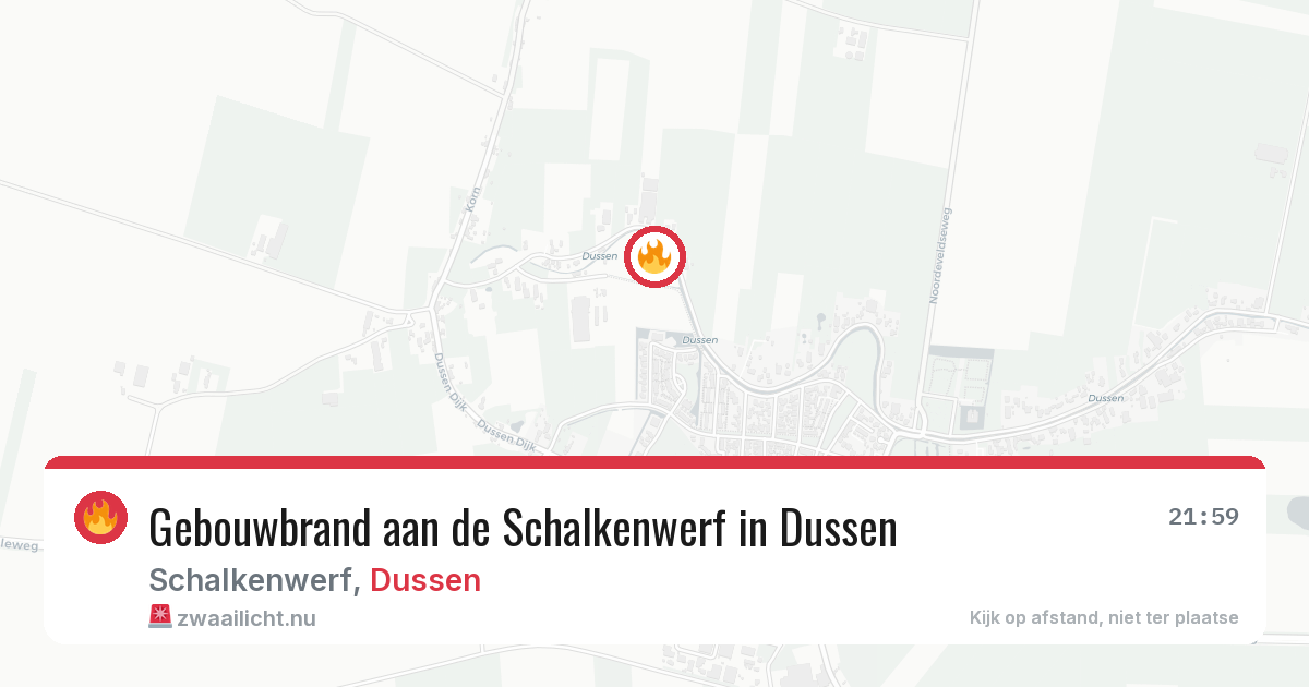 Gebouwbrand aan de Schalkenwerf in Dussen — 18 mrt 2026