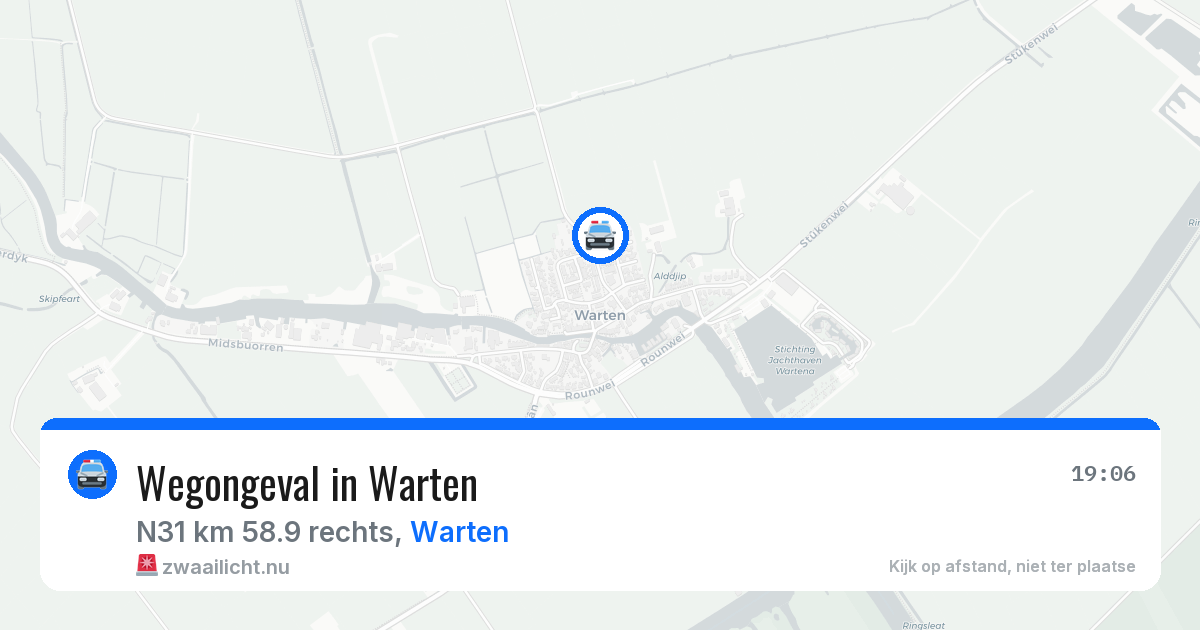 Wegongeval in Warten — 16 jul 2026