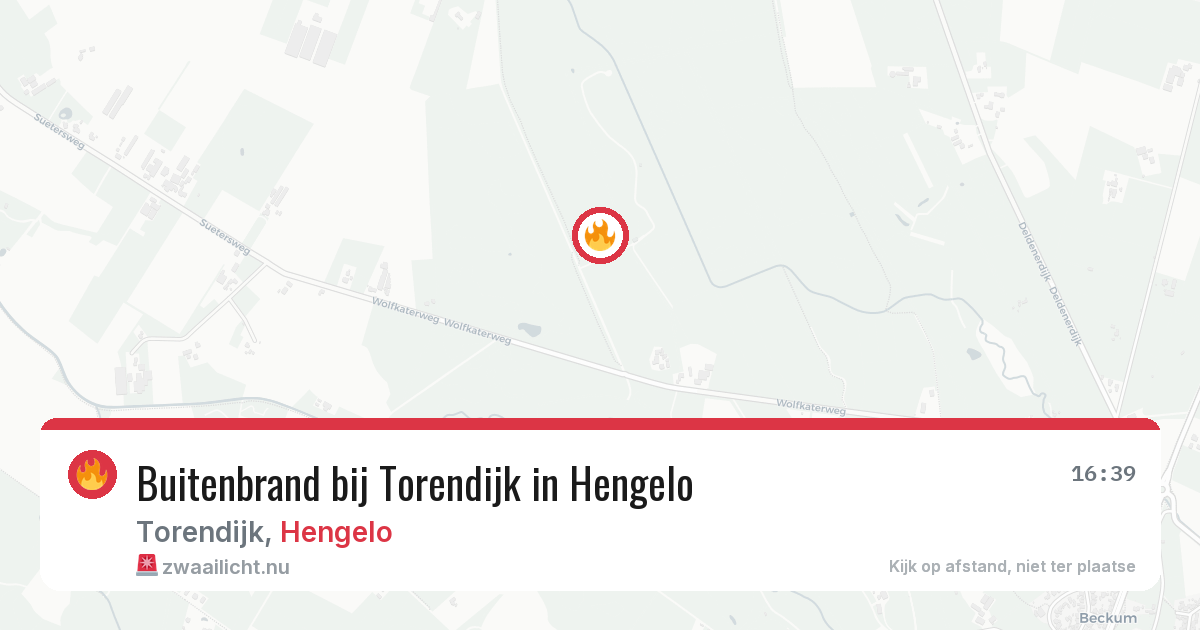 Buitenbrand bij Torendijk in Hengelo — 21 jul 2026