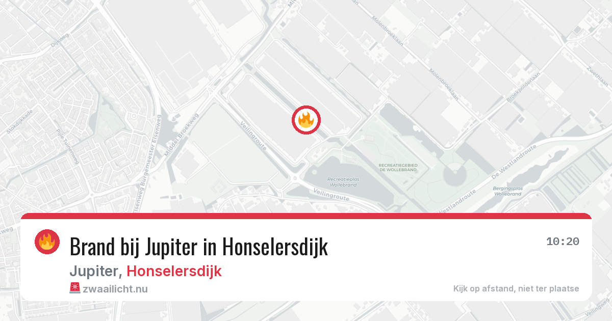 Brand bij Jupiter in Honselersdijk — 20 mei 2026