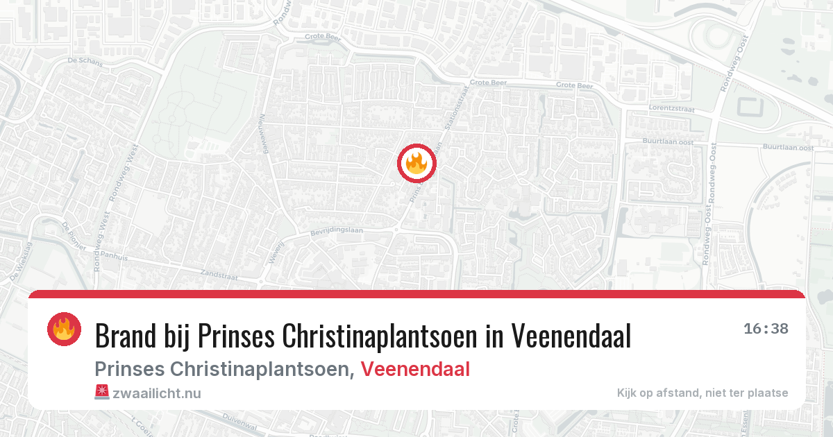 Brand bij Prinses Christinaplantsoen in Veenendaal — 5 jun 2026