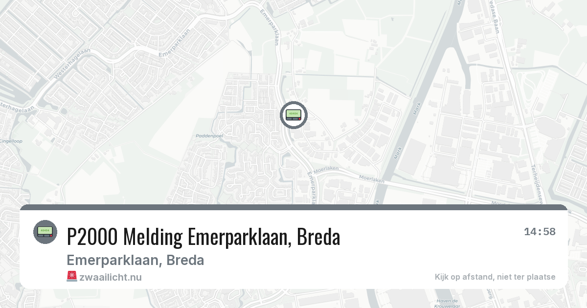 P2000 Melding Emerparklaan, Breda — 2 mrt 2026