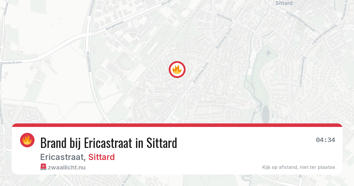 Brand bij Ericastraat in Sittard — 20 jan 2026